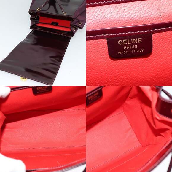 CELINE Backpack Leather Purple Gold - Picture 11 of 12